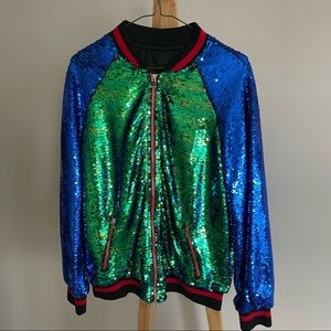 Sequin Bomber Jacket